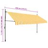 vidaXL Toldo manual retráctil con LED blanco y naranja 350 cm