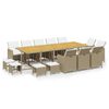 vidaXL Set comedor de jard&iacute;n 15 pzas con cojines rat&aacute;n sint&eacute;tico beige
