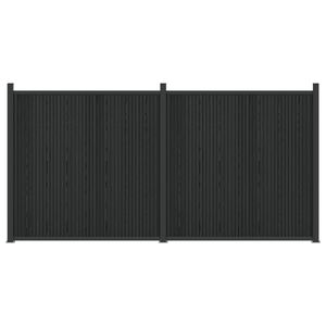 vidaXL Panel de valla 2 uds. 355 x 186,5 cm WPC y Aluminio Negro