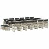 vidaXL Set comedor jard&iacute;n y cojines 17 pzas rat&aacute;n sint&eacute;tico gris claro