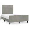 vidaXL Estructura de cama sin colch&oacute;n terciopelo gris claro 120x190 cm