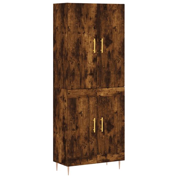 vidaXL Aparador alto madera contrachapada roble ahumado 69,5x34x180 cm