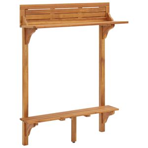 vidaXL Mesa alta de balc&oacute;n de madera maciza de acacia 90x37x122,5 cm