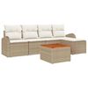 vidaXL Conjunto de sof&aacute;s de jard&iacute;n 6 uds. Beige rat&aacute;n sint&eacute;tico