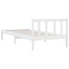 vidaXL Estructura de cama individual sin colch&oacute;n madera maciza blanco