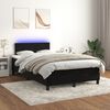 vidaXL Cama box spring colch&oacute;n y LED terciopelo negro 120x200 cm