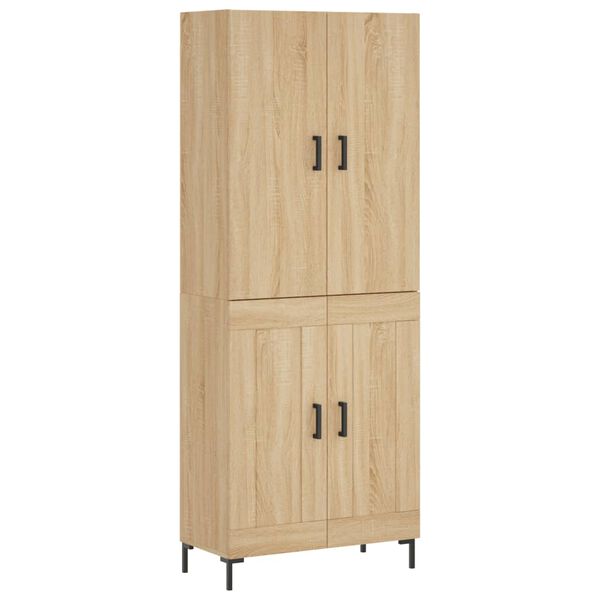 vidaXL Aparador alto madera contrachapada color roble 69,5x34x180 cm