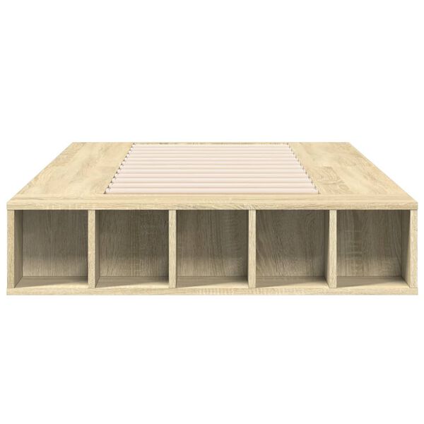 vidaXL Estructura de cama madera de ingenier&iacute;a roble Sonoma 90x200 cm