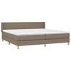vidaXL Cama box spring con colch&oacute;n tela gris taupe 200x200 cm