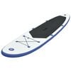 vidaXL Juego de tabla de paddle surf hinchable azul y blanco