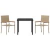 vidaXL Conjunto de Comedor de Jard&iacute;n 3 pcs Beige rat&aacute;n sint&eacute;tico