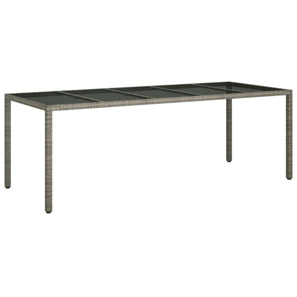 vidaXL Set comedor jard&iacute;n 11 pzas cojines rat&aacute;n sint&eacute;tico vidrio gris