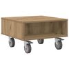 vidaXL Mesa Lateral con Ruedas Roble artisan 50,5 x 50 x 30 cm