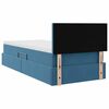 vidaXL Cama con almacenamiento y LED con LED Azul Oscuro 90 x 200 cm