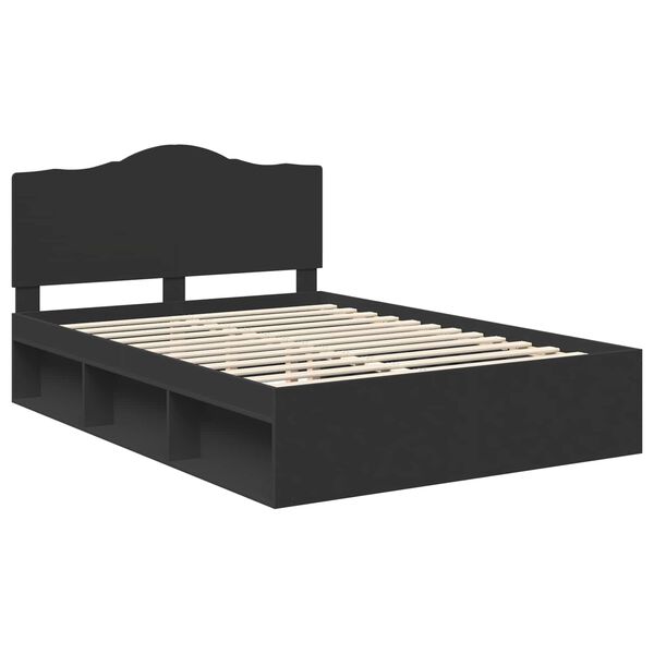 vidaXL Estructura de cama Negro 140 x 200 cm Madera de pino macizo