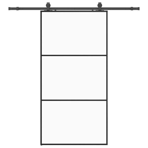 vidaXL Puerta corredera con herrajes negro 102x205 cm ESG vidrio