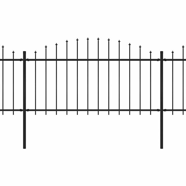 vidaXL Valla de jard&iacute;n con punta de lanza de acero 1781,5x150 cm negra