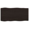 vidaXL Tablero mesa madera tratada borde vivo marr&oacute;n 80x40x(2-4) cm