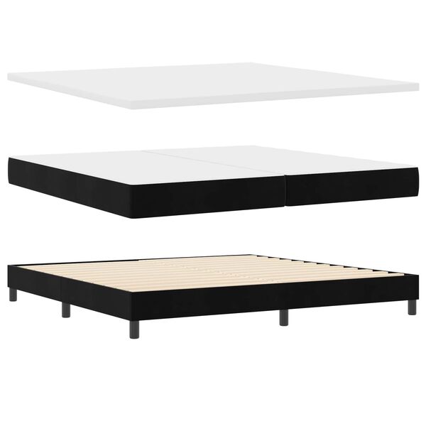 vidaXL Cama tipo Box Spring con colch&oacute;n Negro 200 x 200 cm Terciopelo