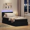 vidaXL Cama con almacenamiento y LED con LED Negro 90 x 190 cm tela