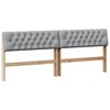 vidaXL Cabecero tapizado Gris Claro 200 cm Madera de pino macizo