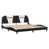 vidaXL Estructura de cama Viana sin colch&oacute;n cuero sint&eacute;tico negro blanco 200x200 cm