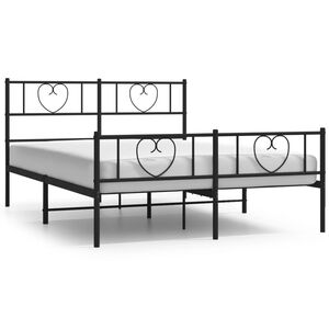 vidaXL Estructura cama sin colch&oacute;n con estribo metal negro 120x200 cm