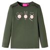 Camiseta infantil de manga larga caqui 104