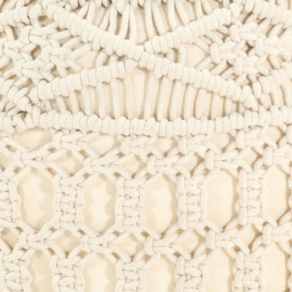 vidaXL Puf de macramé hecho a mano algodón 45x30 cm