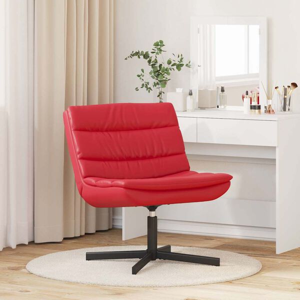 vidaXL Silla giratoria Rojo 63 x 75 x 76 cm PU