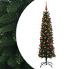vidaXL &Aacute;rbol de Navidad artificial estrecho con bolas 120 cm 150 LED