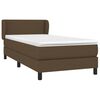 vidaXL Cama box spring con colch&oacute;n tela marr&oacute;n oscuro 100x200 cm