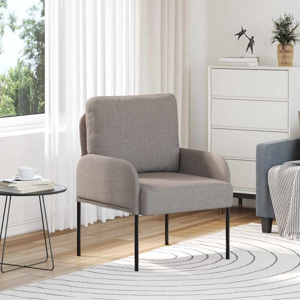 vidaXL Sof&aacute;s con coj&iacute;n 55cm Taup&eacute; Madera contrachapada