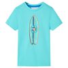 Camiseta infantil de manga corta color aguamarina 116