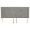 vidaXL Cabecero con orejas de terciopelo gris claro 203x23x118/128 cm
