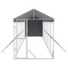 vidaXL Perrera de exterior con toldo acero galvanizado plata 2x14x2,5m