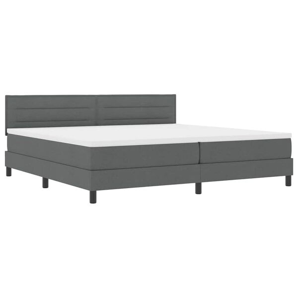 vidaXL Cama tipo Box Spring con colch&oacute;n Gris oscuro 200 x 200 cm tela