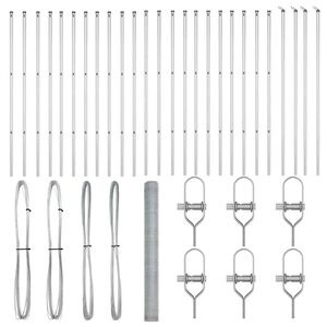 vidaXL Poste de Valla Plateado