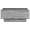 vidaXL Mesa de centro y LED madera ingenier&iacute;a gris Sonoma 70x50x30 cm