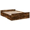 vidaXL Cama con cajones madera de ingenier&iacute;a roble ahumado 140x190 cm
