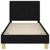vidaXL Cama para niños con cabecero Negro 80 x 160 cm tela
