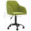 vidaXL Silla de comedor giratoria de terciopelo verde claro