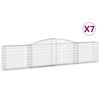 vidaXL Cestas de gaviones 7 uds forma de arco hierro 400x30x80/100 cm