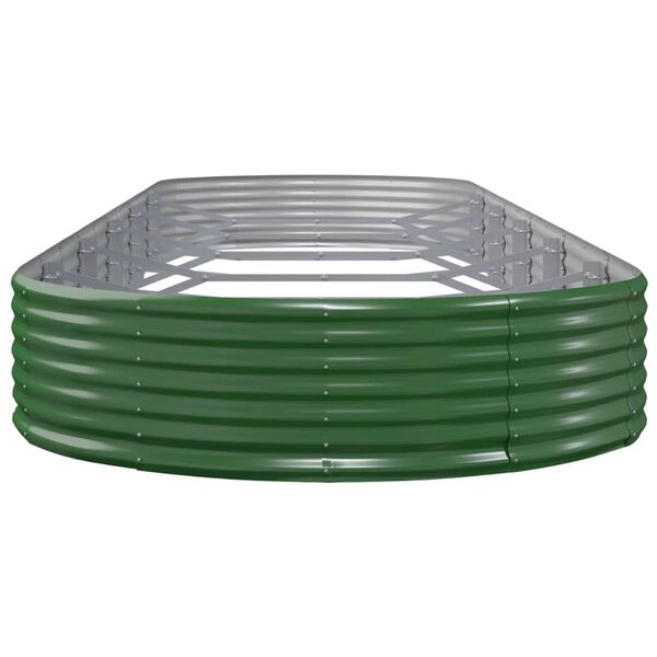 vidaXL Jardinera arriate acero galvanizado verde 523x140x36 cm
