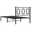 vidaXL Estructura cama sin colch&oacute;n con cabecero metal negro 90x190 cm