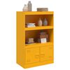 vidaXL Aparador de acero amarillo mostaza 67x39x107 cm