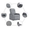 vidaXL Sill&oacute;n reclinable elevable de tela gris claro