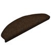 vidaXL Felpudos autoadhesivos para escaleras, 5 unidades, 65 x 21 x 4 cm, color marr&oacute;n, semicirculares, grandes