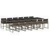 vidaXL Set comedor de jard&iacute;n con cojines 13 pzas rat&aacute;n sint&eacute;tico gris