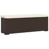 vidaXL Banco otomana con coj&iacute;n rat&aacute;n sint&eacute;tico marr&oacute;n 110x30x40 cm